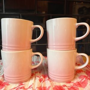 LE Creuset mugs. Blush pink . Classic -4 total. 10 dollars each cup.